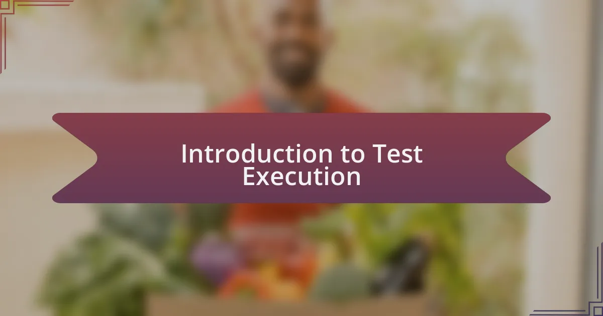 Introduction to Test Execution