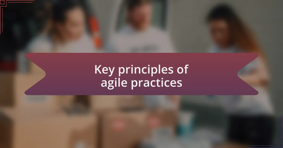 Key principles of agile practices