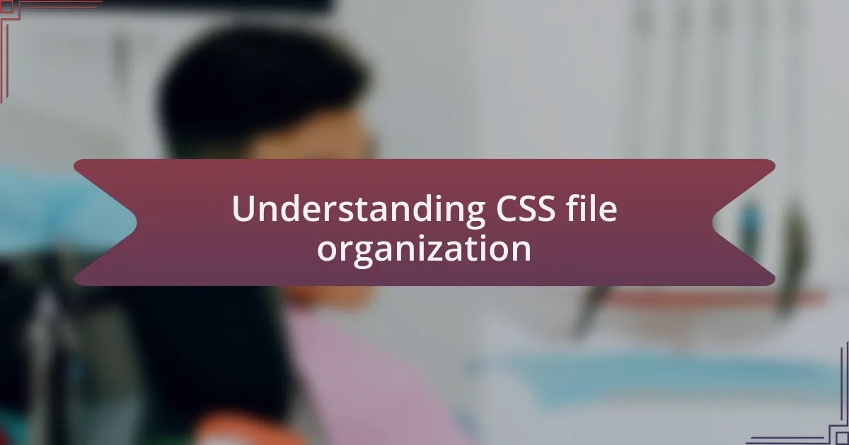 Understanding CSS file organization