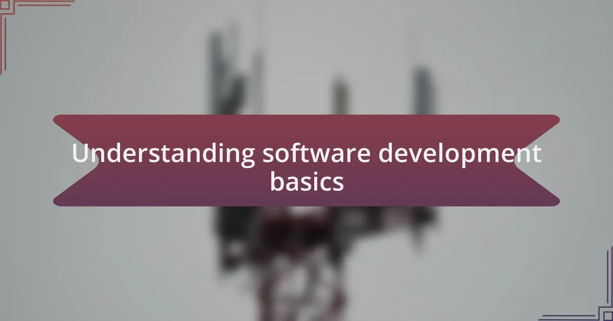 Understanding software development basics