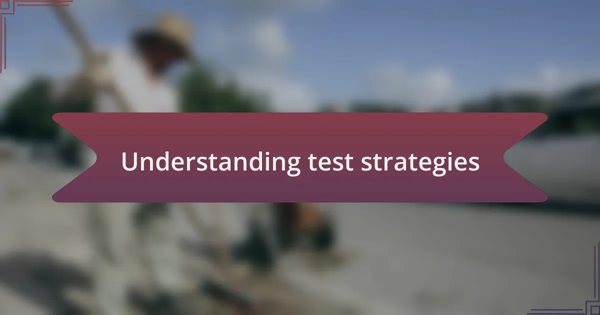 Understanding test strategies